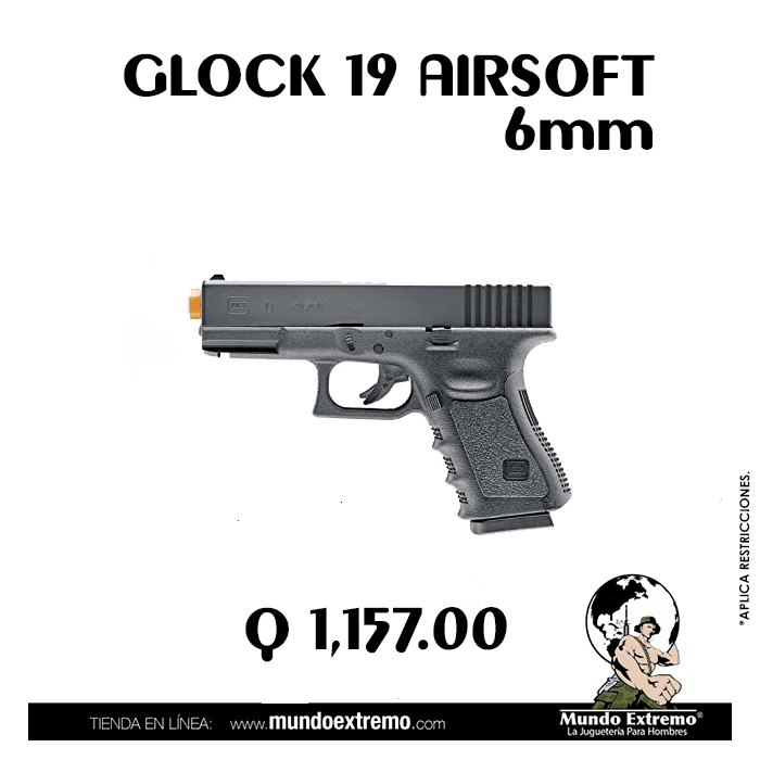 Glock 19 Replica de co2 Airsoft 6mm - Mundo Extremo