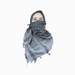 Pañuelo Táctico Shemag celeste con negro
